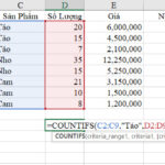Cách sử dụng hàm đếm có điều kiện COUNTA trong Excel bằng ví dụ