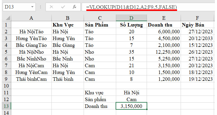 cach su dung ham vlookup 2 dieu kien 2